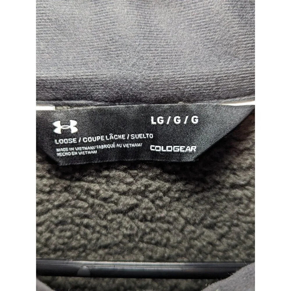 Under Armour Mens Size Large Gray Loose Coldgear Storm Full Zip Jacket 1316018